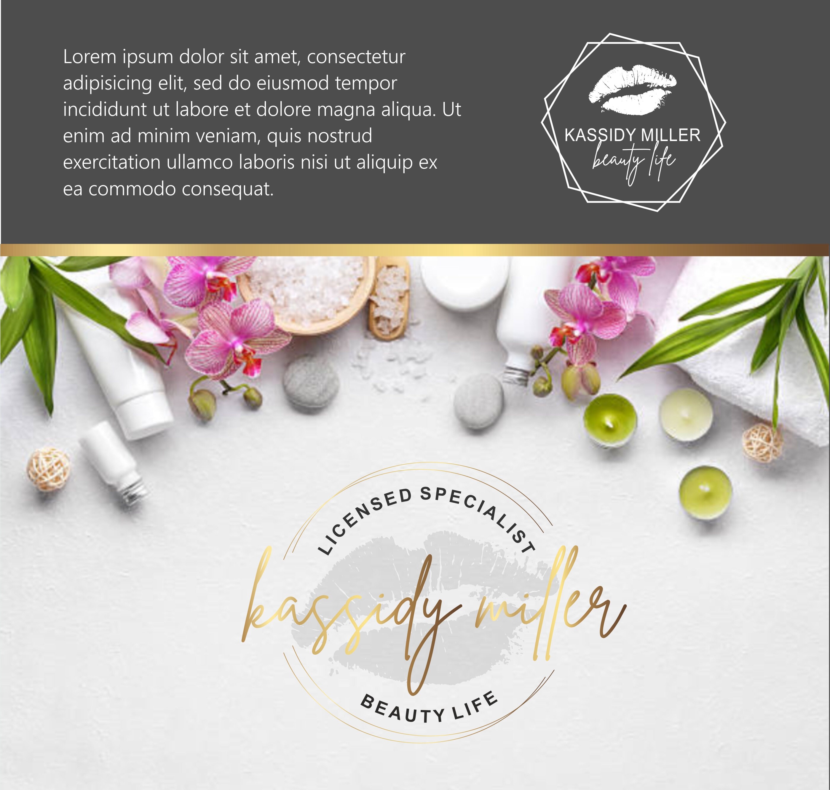 Makeup Logo Design, Lips Logo Design, Rose Gold Branding Kit, Make up ...