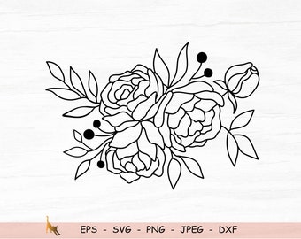 Download Flower Outline Svg Etsy