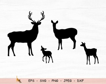 Free Free 189 Deer Family Silhouette Svg SVG PNG EPS DXF File