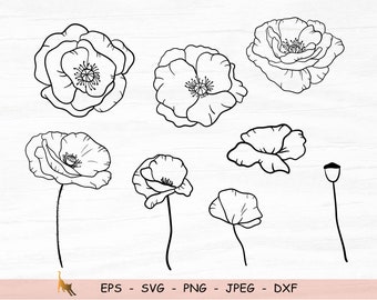 Free Free 208 Poppy Flower Outline Svg SVG PNG EPS DXF File