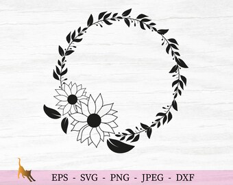 Download Sunflower Circle Svg Etsy