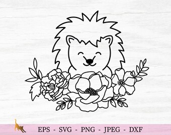 Download Floral Hedgehog Svg Etsy