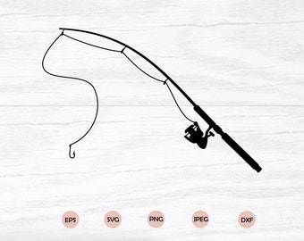 Free Silhouette Bent Fishing Pole Svg SVG PNG EPS DXF File