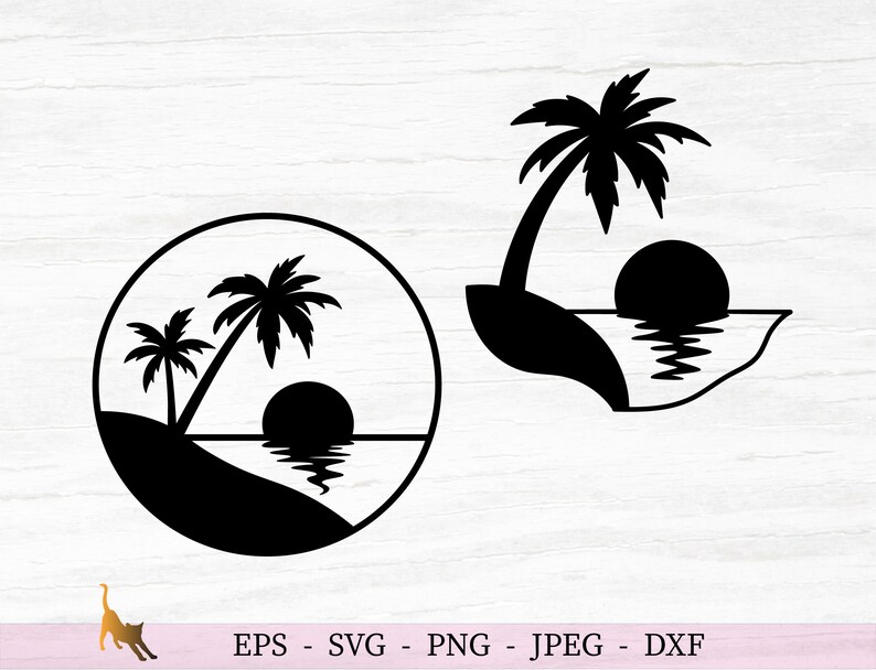 Download Sunset Svg Palm Tree Svg Summer Svg Files For Cricut Clip Art Art Collectibles Brainchild Net