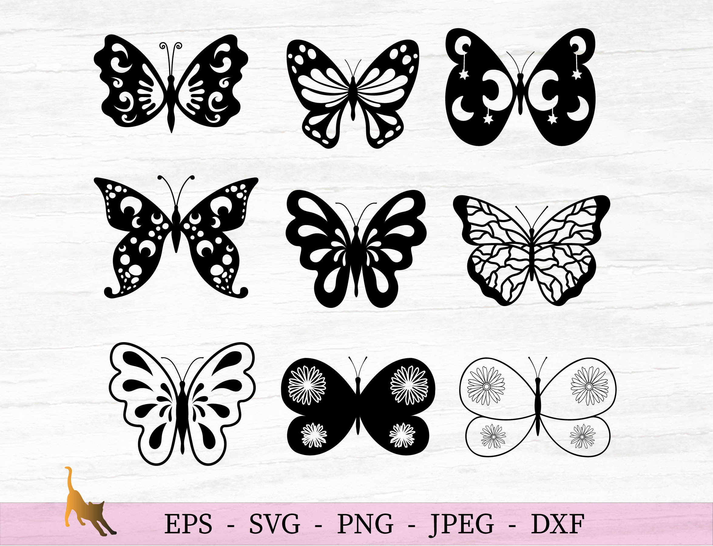 Butterfly Svg Butterfly Bundle Svg Boho Butterfly Svg Files | Etsy