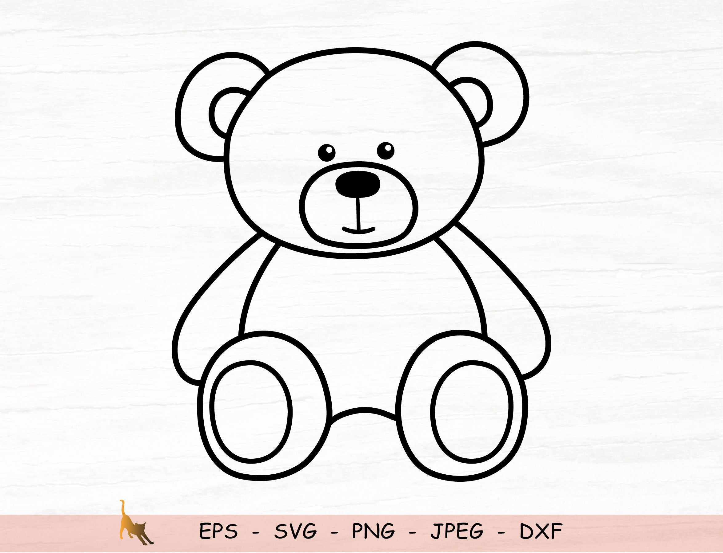 Teddy Bear Svg Newborn Svg Teddy Bear Outline Svg For Cricut Etsy
