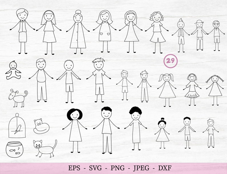 Free Free 210 Stick Family Svg Bundle SVG PNG EPS DXF File