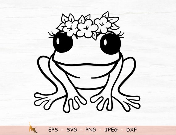 Frog Svg Funny Frog Svg Frog Floral Wreath Svg File for Cricut | Etsy
