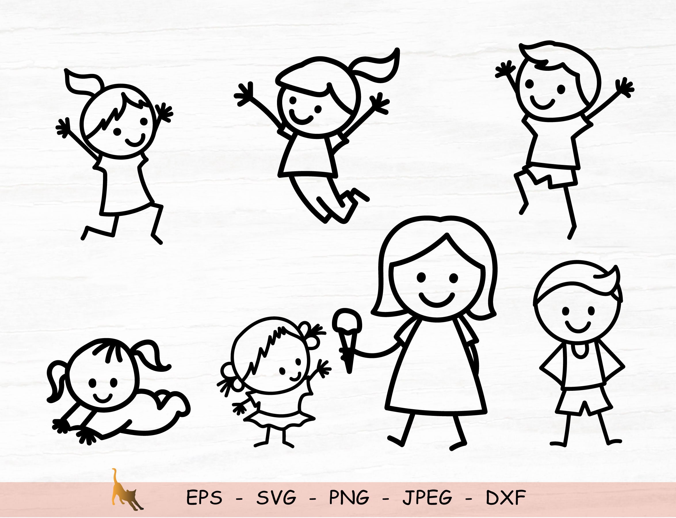 Stick Figure Family SVG
