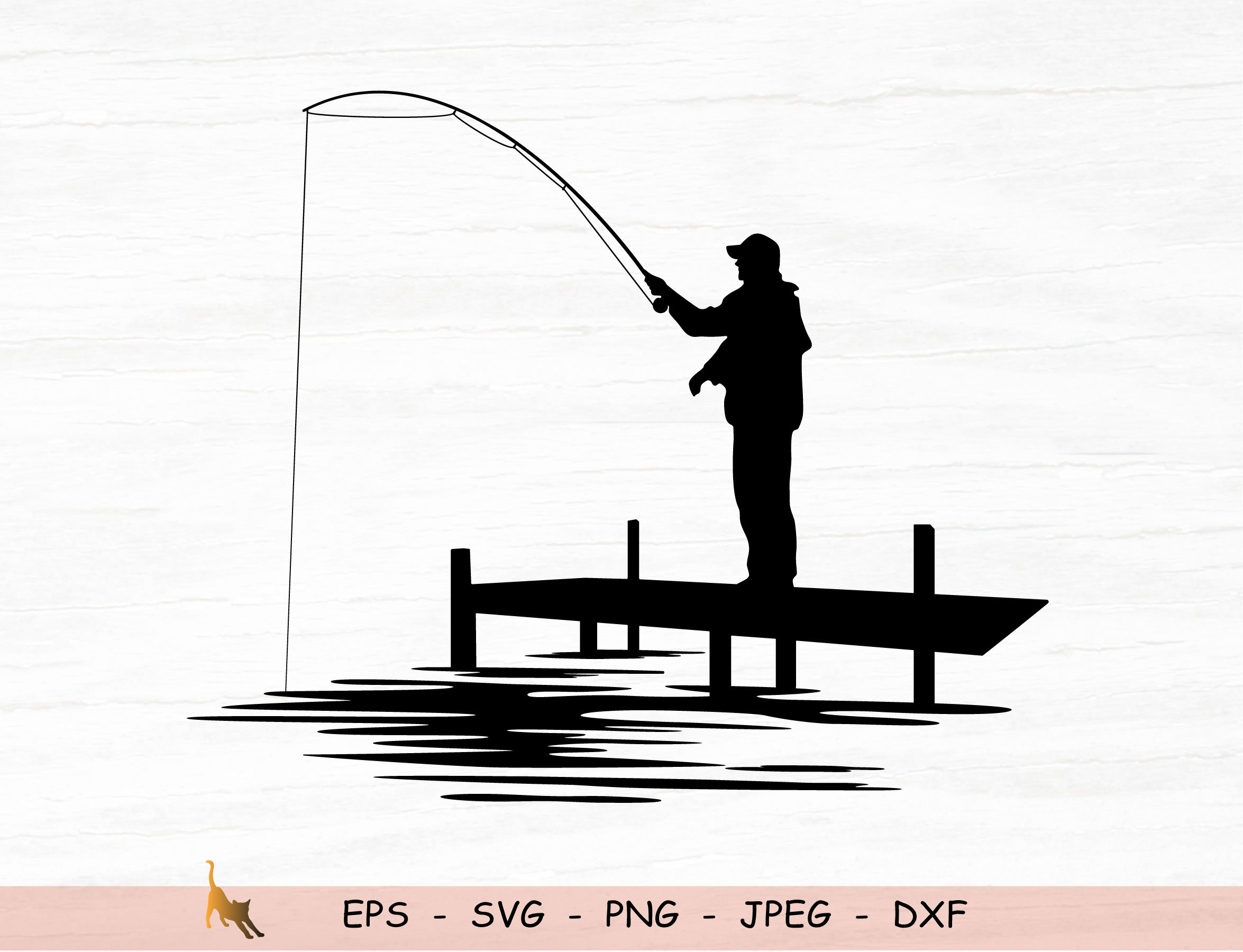 Fisherman Svg Fishing Svg for Cricut Fisherman Svg Lake Svg Etsy