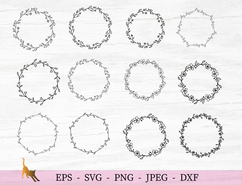 Download Simple Wreath Svg Floral Circle Svg Floral Wreath Svg Files For Cricut Clip Art Art Collectibles Vadel Com