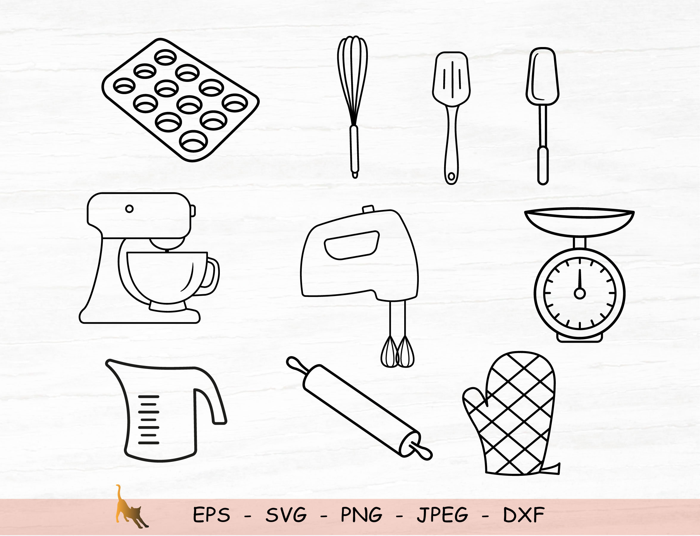 Bakery Tool Svg Baking Svg Kitchen Svg Files For Cricut Etsy