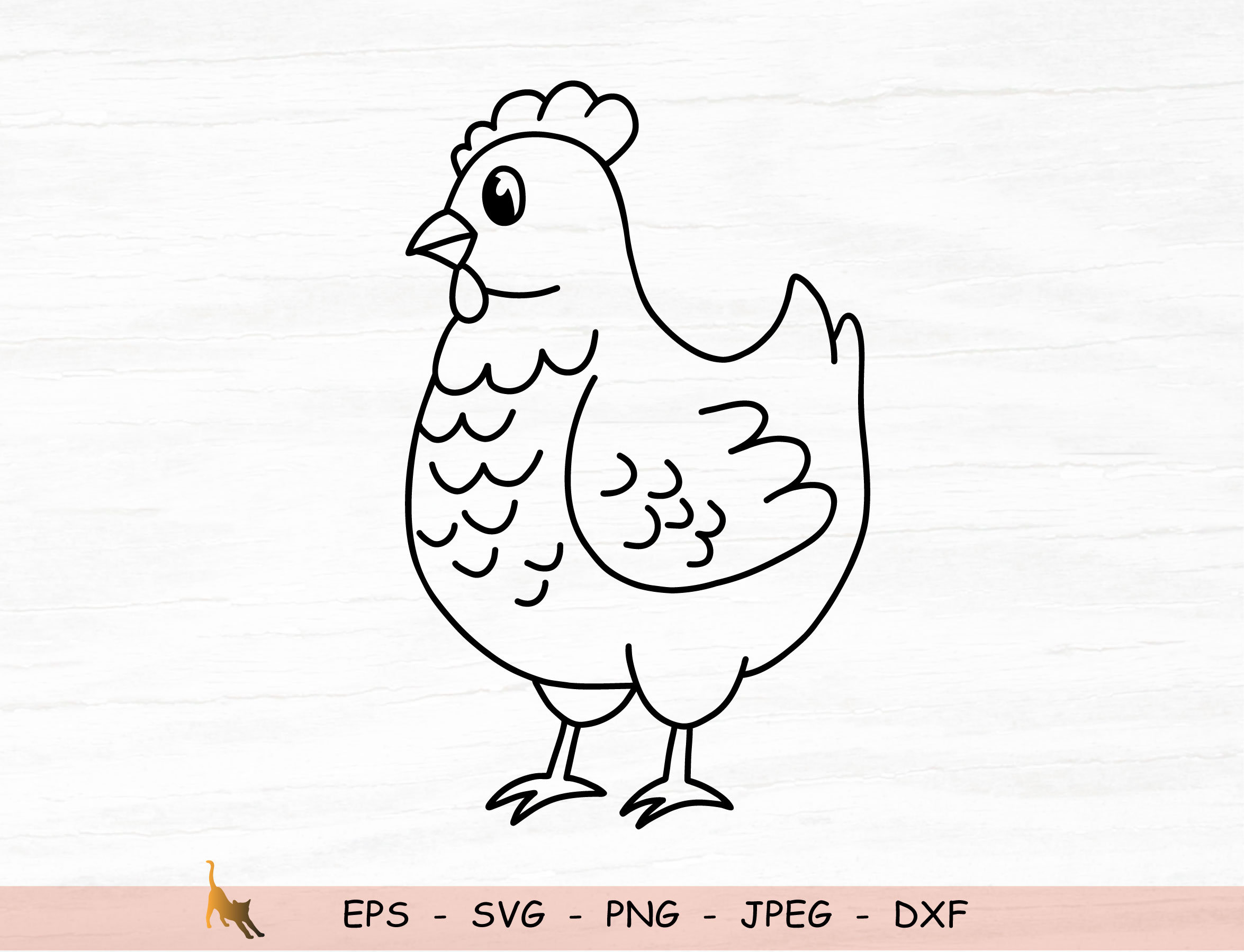 Huhn Svg Bauernhof Tier Svg Mama Huhn Umriss Svg Cut Dateien | Etsy
