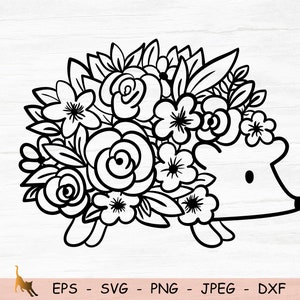 Download Hedgehog Svg Floral Hedgehog Svg Hedgehog Flowers Svg Etsy