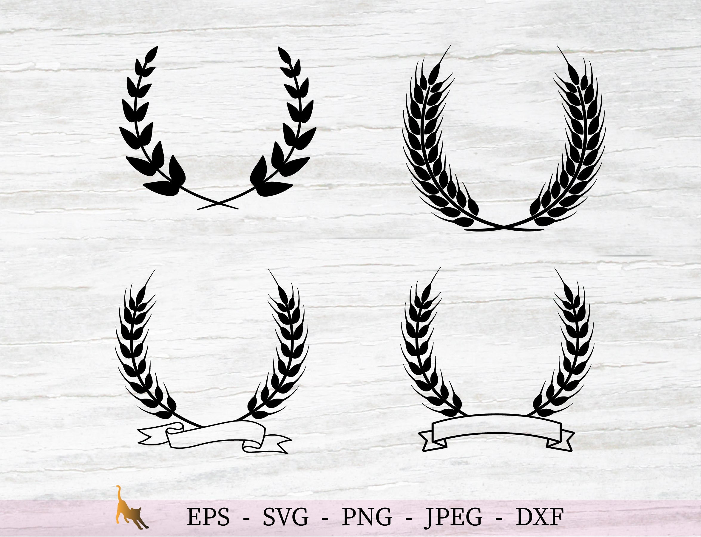 Wheat Wreath Svg Wheat Svg Wheat Monogram Svg Files For Etsy