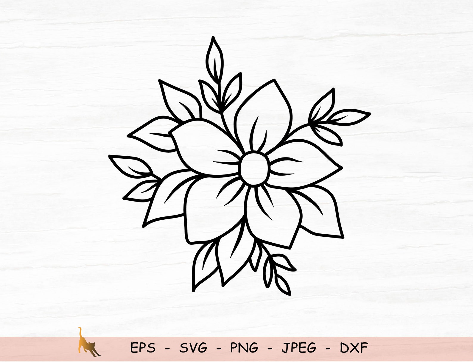 Blume Svg Blume Umriss Svg Blumenstrauß Svg Datei für Cricut Etsy