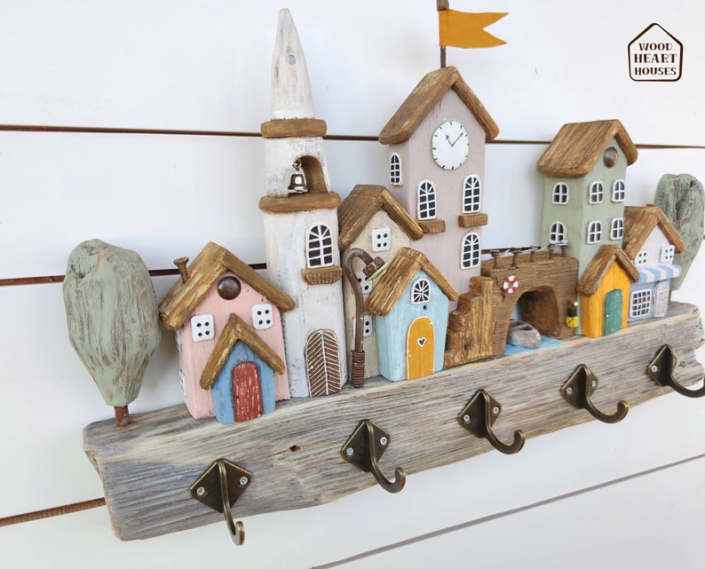 Key Holder for a Wall Driftwood Wall Key Holder Reclaimed Etsy