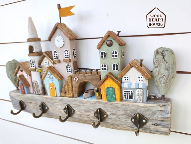 Key Holder for a Wall Driftwood Wall Key Holder Reclaimed Etsy