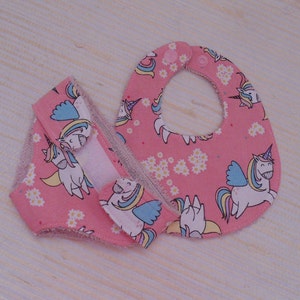 Diaper and bib for 30 cm baby doll