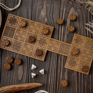 The Royal Game of Ur, Game of Twenty Squares, two-player strategy race board game, mesopotamia board game, ancient board game