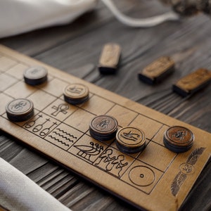 SENET ancient board game, egyptian board game, wooden senet board, traditional board game