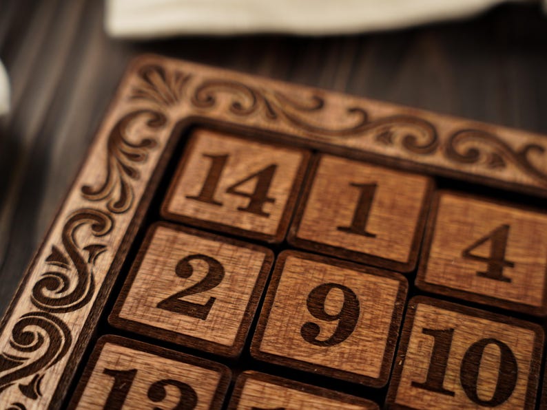 Wooden 15 Puzzle, Sliding Number Puzzle Game, Classic Fifteen Puzzle ...