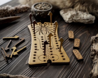 Hounds and Jackals wooden board games, bronze age game, unique board game, egyptian board game, historical game, traditional board game