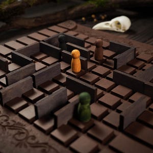 Quoridor Strategy Game, Mind Challenge for Two, Handmade Board Game Gift, Rustic Eco Game, Unique Gift for Him, Bonus Brother Gift