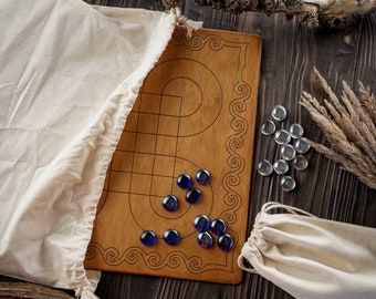 Surakarta strategy board game, wooden game board,  unique made logic game, Indonesia checkers, Yogyakarta game, traditional 2 players game