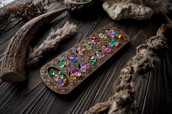 MANCALA board game, ancient wooden games, sumerian ancient game, board games, ancient board games