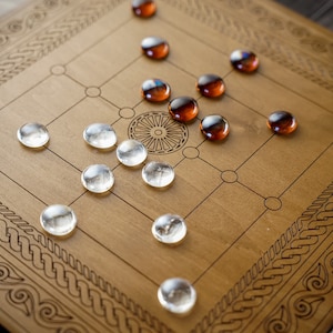 Nine men Morris strategy board game, cowboy checkers, handmade american checkers, ninepenny marl, mill strategy game, game lover gift