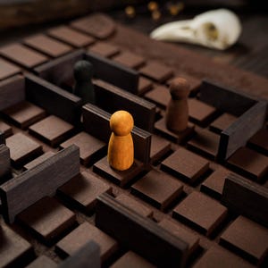 Quoridor Strategy Game, Mind Challenge for Two, Handmade Board Game Gift, Rustic Eco Game, Unique Gift for Him, Bonus Brother Gift