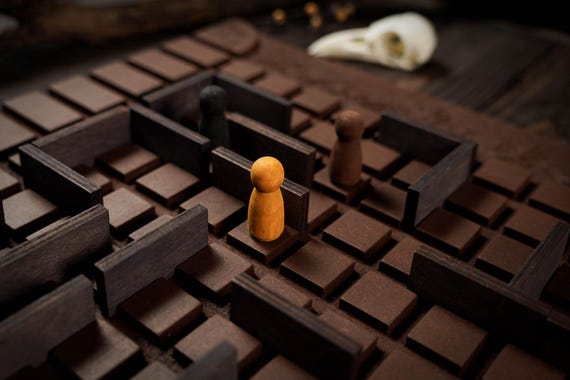 Quoridor Strategy Game, Mind Challenge for Two, Handmade Board Game Gift, Rustic Eco Game, Unique Gift for Him, Bonus Brother Gift