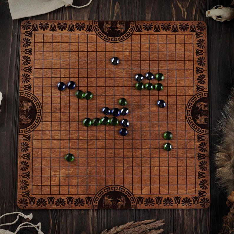 Wooden Board Game
Custom board game
strategy wood
fantasy board
tabletop gift
rustic game
gift for gamer
bonus brother gift
greek board
pente game
wooden couples game
classic board
board gift set