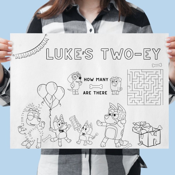 Bluey Table Coloring Sheet - Etsy