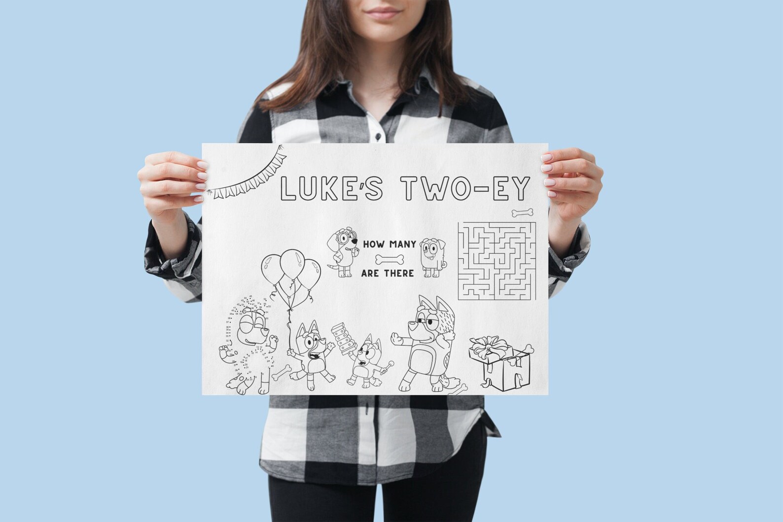 Bluey Activity Sheet Bluey Coloring Page Bluey Twoey Bluey Placemat ...