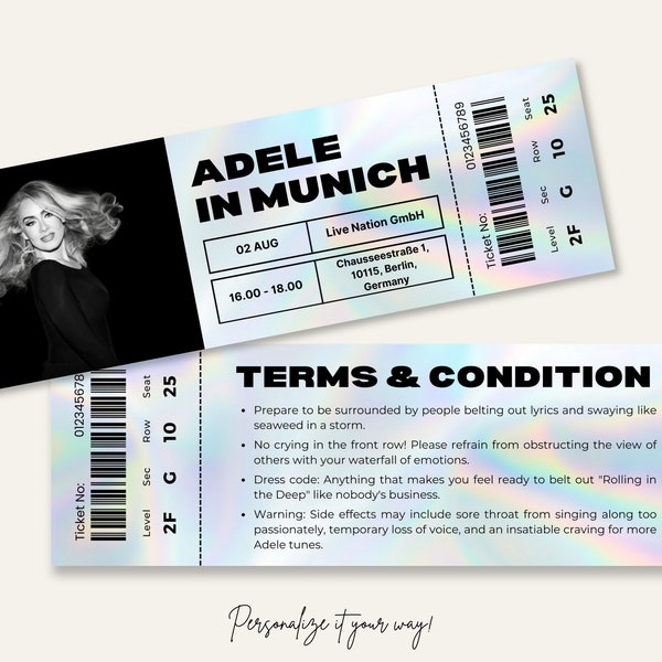 Adele München Konzertkarte: Perfektes Geschenk für Deinen Musikliebenden Kumpel | Adele München | Adele-Konzert