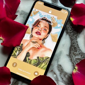 Liza Phone Wallpaper, Watercolor Wallpaper iPhone, Minimalist Smartphone Wallpaper, iPhone Aesthetic Background, Portrait