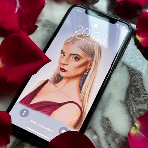 Anya Taylor-Joy Fondo de pantalla del teléfono, Fondo de pantalla de acuarela iPhone, Fondo de pantalla de teléfono inteligente minimalista, Fondo estético de iPhone, Retrato