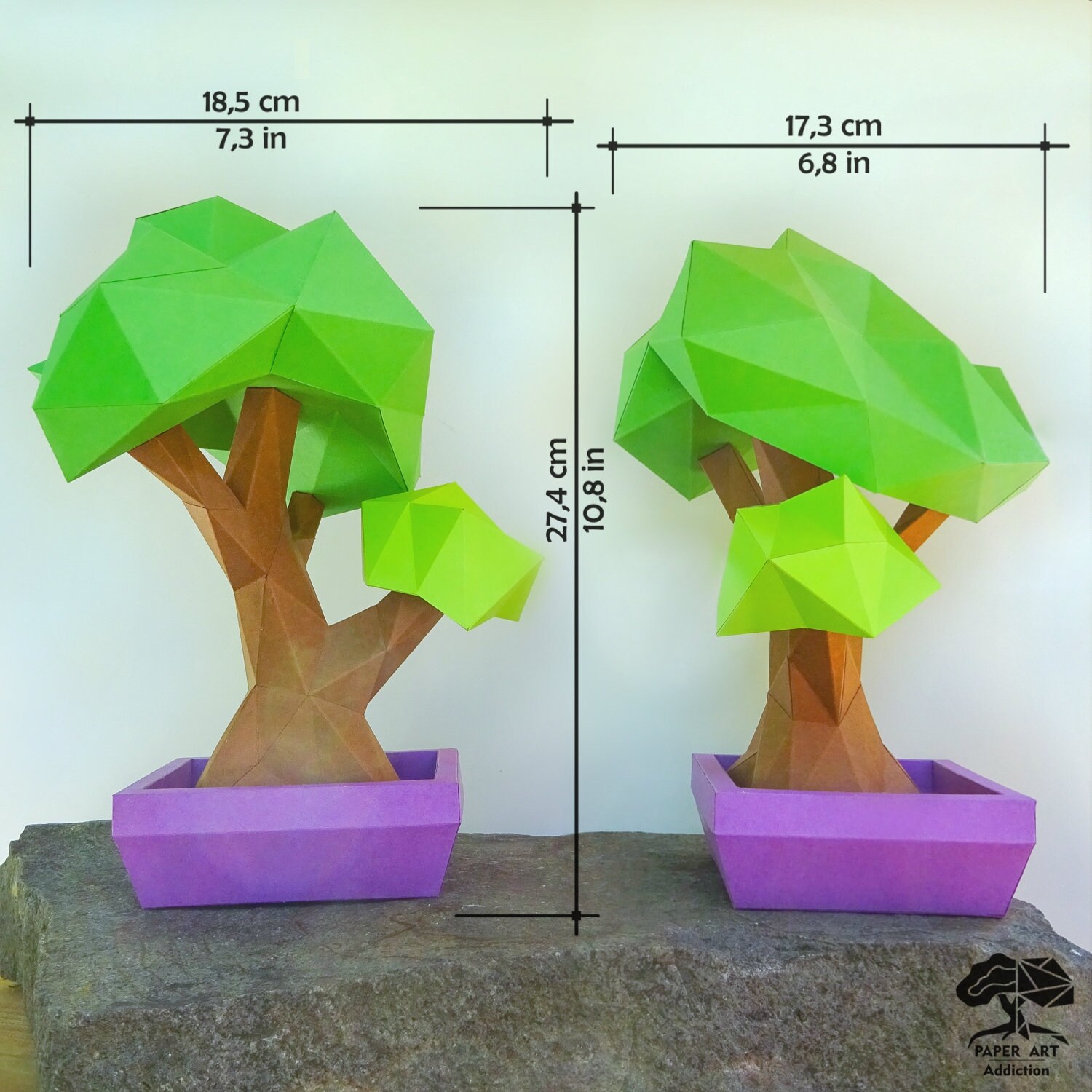 Free Papercraft BONSAI Minecraft Style Digital (Instant Download