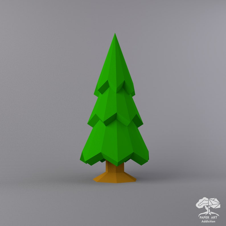 3D Christmas Tree DIY Papercraft PDF Pattern/ Xmas Low Poly - Etsy