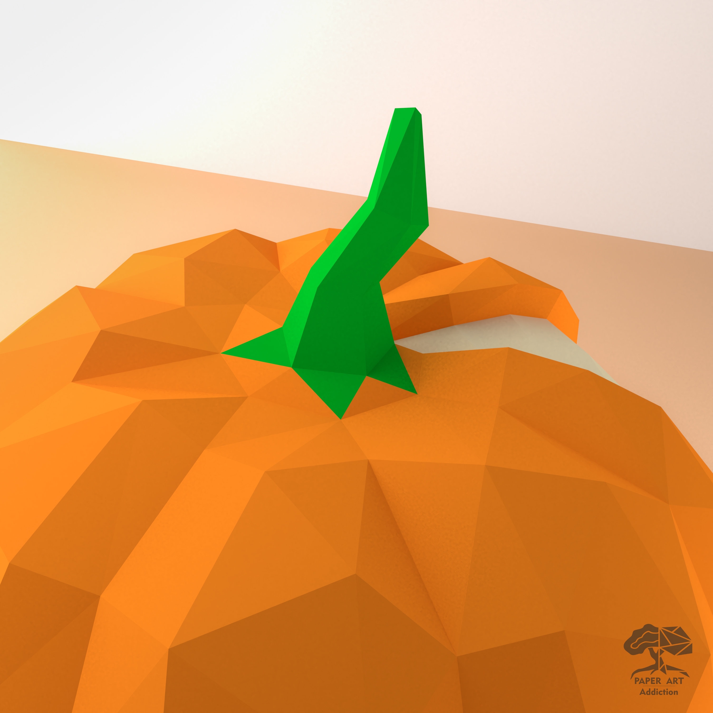 Skull Pumpkin 3D Papercraft PDF Template/ DIY Low Poly Halloween Decor ...
