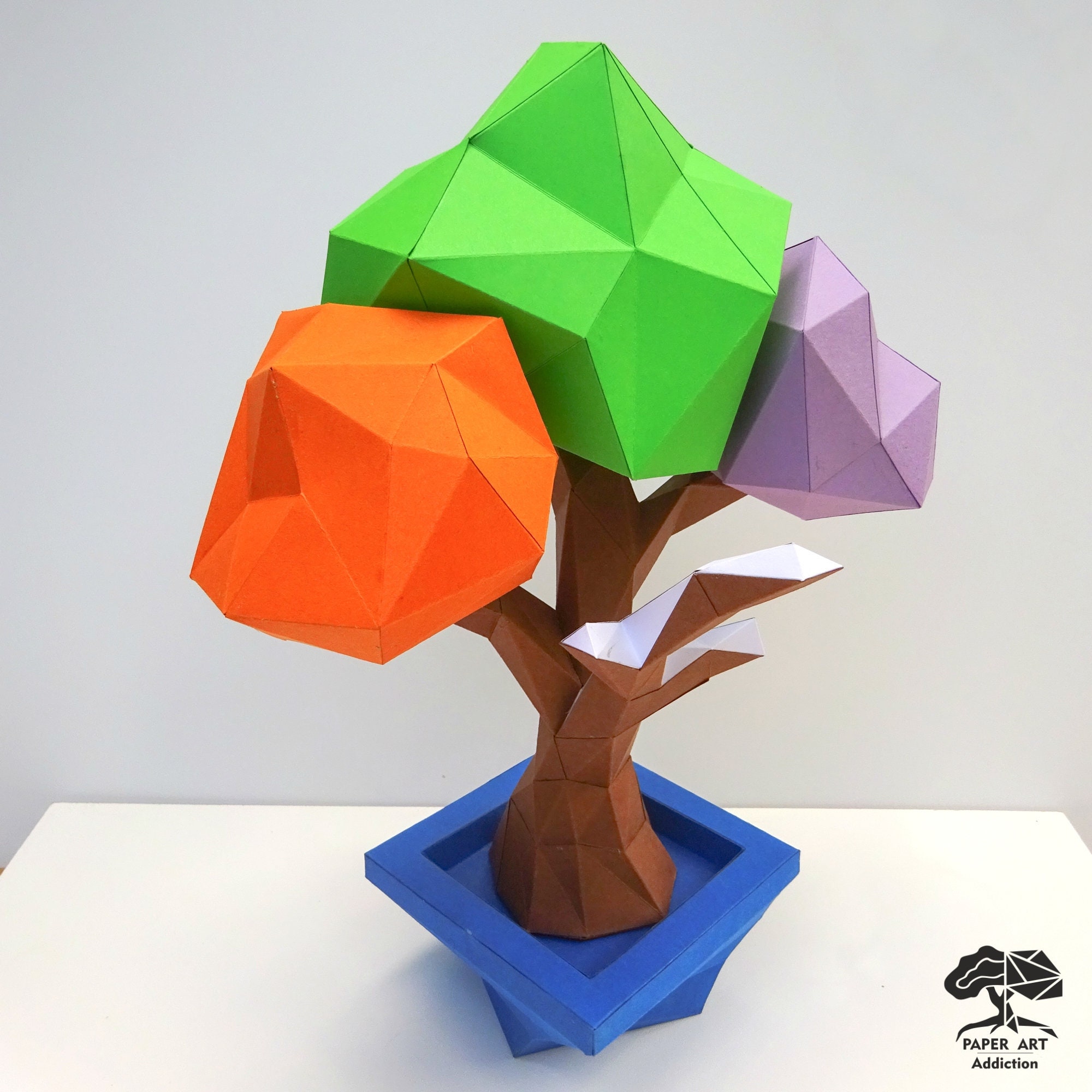 Free Papercraft BONSAI Minecraft Style Digital (Instant Download