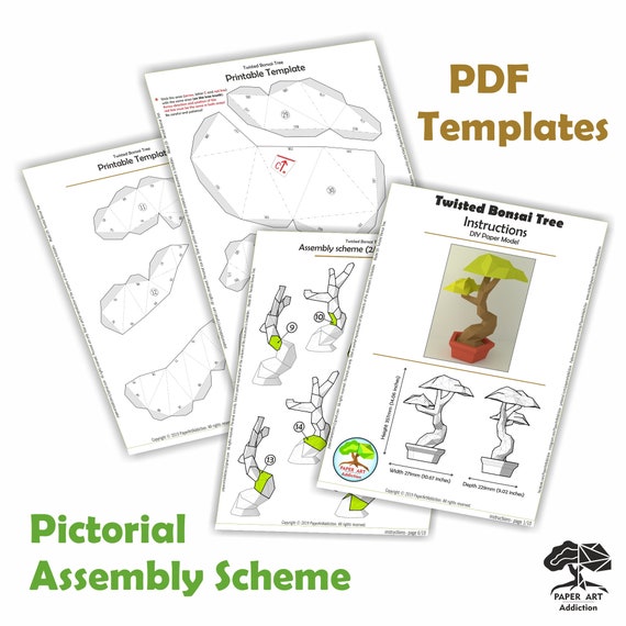 DIY Bonsai Trees 3D Papercraft Bundle of PDF Patterns, DIY Low Poly Origami  Paper Sculpture for Adults or Kids Room Decor/ Twisted Oak Tree - Etsy