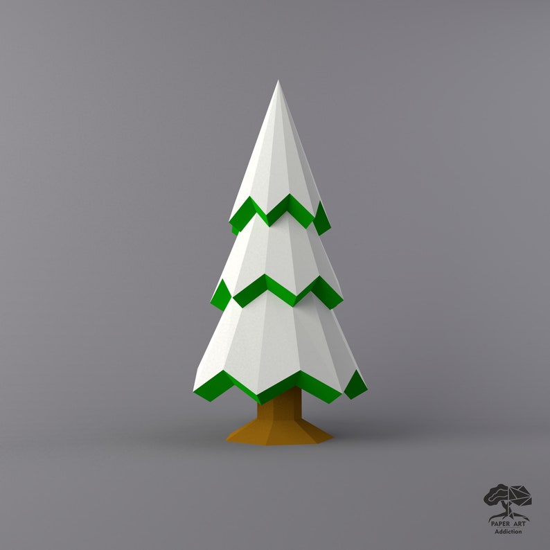 3D Christmas Tree DIY Papercraft PDF Pattern/ Xmas Low Poly - Etsy