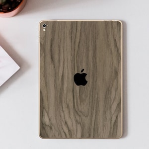 Wood iPad Skin, Ash Grain Tablet Decal, Natural Wooden Cover for Pro Air Mini, Protective Wrap for Apple Device, Slim Durable Design
