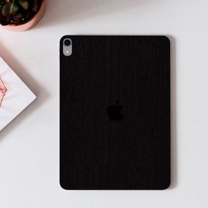 Zwarte iPad-cover, houten iPad-skin, premium bescherming, minimalistische tablethoes, meerdere maten beschikbaar, dunne beschermhoes voor iPad