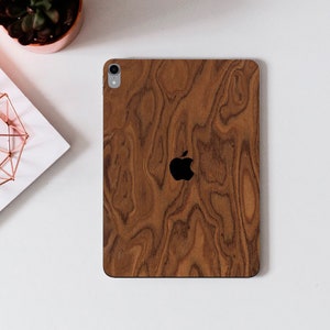 Real Wood Ipad Skin, Brown Elm Wood Ipad Skin, Ipad Air Skin Decal, Ipad Pro Case Wood, Ipad Mini Skin, Mint Ipad Pro M4 Skin, Tech Gift