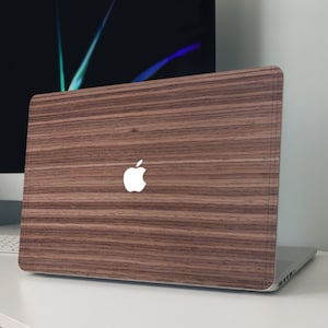 Wood Grain Laptop Case For MacBook, Natural Walnut Shell Cover, Premium Wooden Laptop Sleeve, Eco Friendly Office Tech Accessories