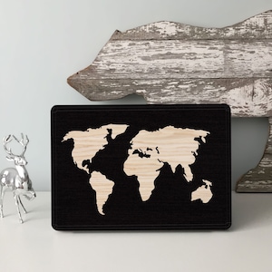 Housse en bois pour MacBook, habillage carte du monde pour MacBook, disponible en différents modèles, habillage en bois pour MacBook de voyage, housse pour MacBook Pro 13, conception de carte du monde